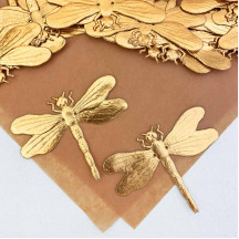 Large Antique Gold Dresden Dragonflies ~ 2 pcs.