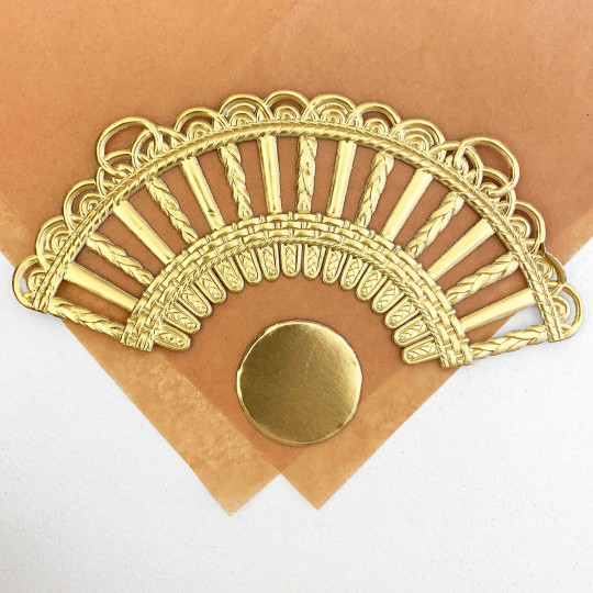 Gold Dresden Foil Paper Round Basket ~ 1