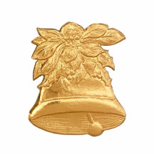 Antique Gold Poinsettia Holly Bells Dresden Chrstmas Die-Cuts ~ 9