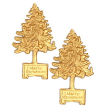 Antique Gold Dresden Foil Christmas Trees ~ 8