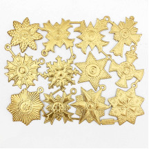 Medium Gold Dresden Foil Medallions ~ 12 Assorted