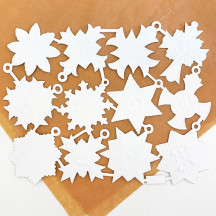 Medium White Dresden Foil Medallions ~ 12 Assorted