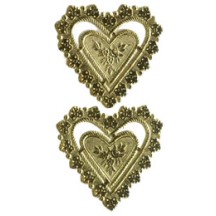 Gold Dresden Foil Heart Frames ~ 12 pieces
