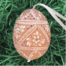 Perforated Brown Eastern European Egg Ornament ~ Handmade in Slovakia