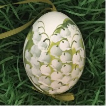 Lily of the Valley Floral Eastern European Egg Ornament ~ Handmade in Slovakia