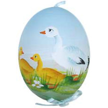 Springtime Goose Eastern European Egg Ornament ~ Handmade in Slovakia