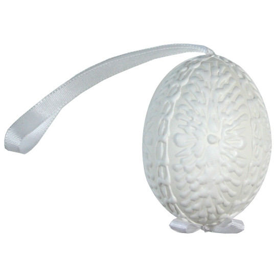 White on White Eastern European Egg Ornament ~ Handmade in Slovakia
