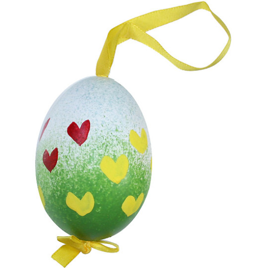 Bunny with Hearts Eastern European Egg Ornament ~ Handmade in Slovakia