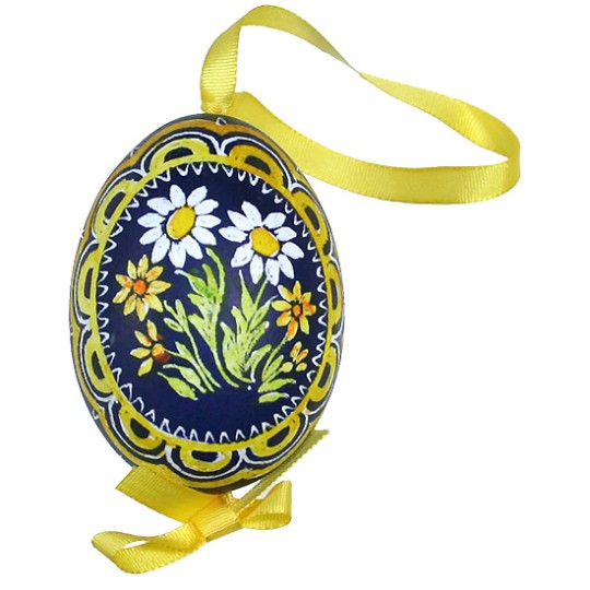 Mixed Daisies Eastern European Egg Ornament ~ Handmade in Slovakia