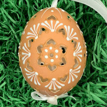 Perforated Brown Folkloric Eastern European Egg Ornament ~ Handmade in Slovakia
