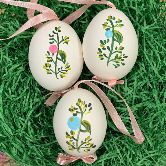 Botanical Spring Flowers Eastern European Egg Ornament ~ Handmade in Slovakia