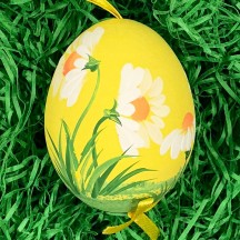 Yellow Daisies Eastern European Floral Egg Ornament ~ Handmade in Slovakia