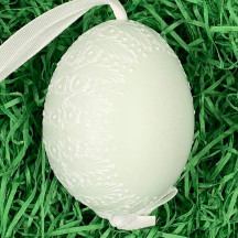 Palest Blue Frosted Frame Easter Egg Ornament ~ Handmade in Slovakia ~ 1 egg