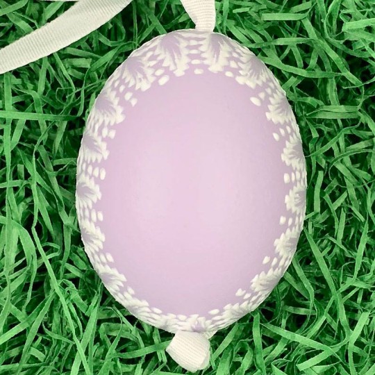 Purple Frosted Frame Easter Egg Ornament ~ Handmade in Slovakia ~ 1 egg