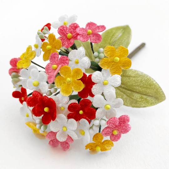 Bundle of Velvet Forget me Nots ~  Mixed Bundle ~ RED + WHITE + PINK + YELLOW