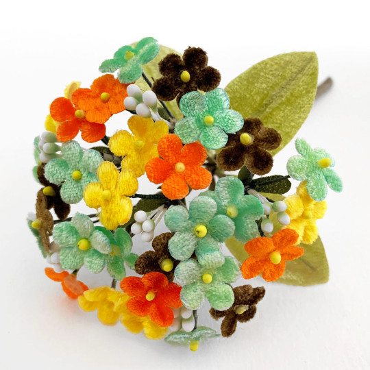 Bundle of Velvet Forget me Nots ~  Mixed Bundle ~ AQUA + BROWN + ORANGE + YELLOW