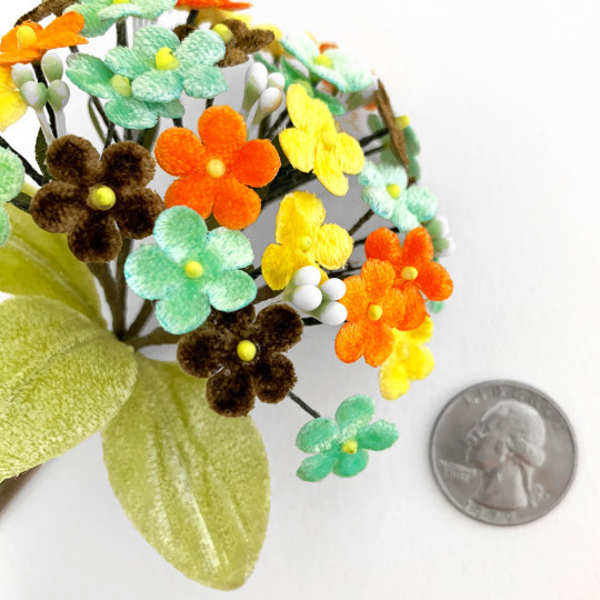 Bundle of Velvet Forget me Nots ~  Mixed Bundle ~ AQUA + BROWN + ORANGE + YELLOW