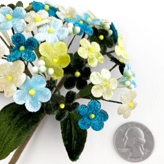 Bundle of Velvet Forget me Nots ~  Mixed Bundle ~ BLUES + GREENS + GREY
