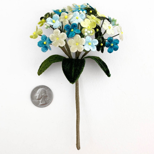 Bundle of Velvet Forget me Nots ~  Mixed Bundle ~ BLUES + GREENS + GREY