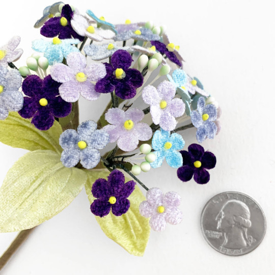 Bundle of Velvet Forget me Nots ~  Mixed Bundle ~ PURPLES + BLUES