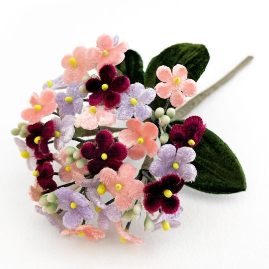 Bundle of Velvet Forget me Nots ~  Mixed Bundle ~ BURGUNDY + LIGHT PINK + LIGHT PURPLE