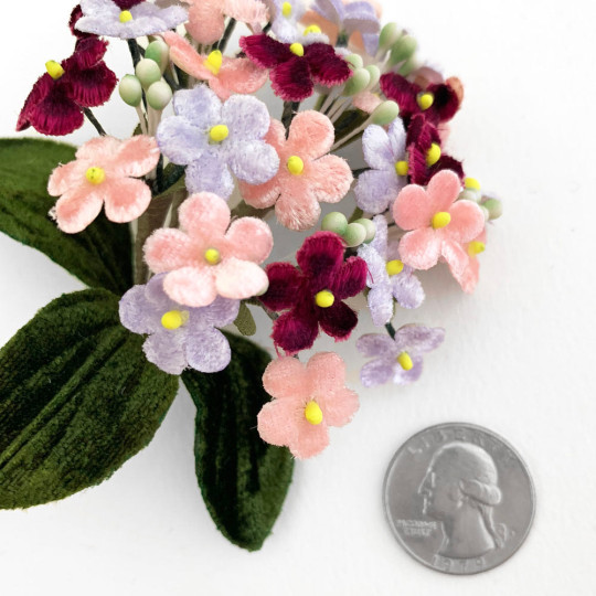 Bundle of Velvet Forget me Nots ~  Mixed Bundle ~ BURGUNDY + LIGHT PINK + LIGHT PURPLE