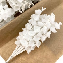 12 White Fabric Lily of the Valley Stems 