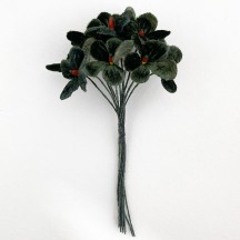 Bouquet of 12 Dark Green Velvet Forget Me Nots ~ Czech Republic