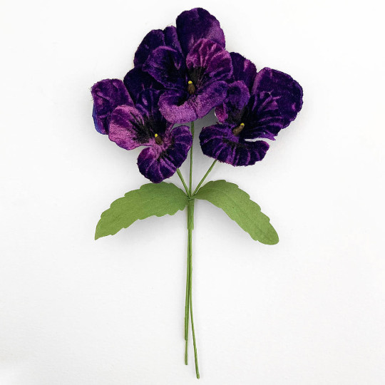 Spray of Large Dark Purple Velvet Pansies ~ Czech Republic