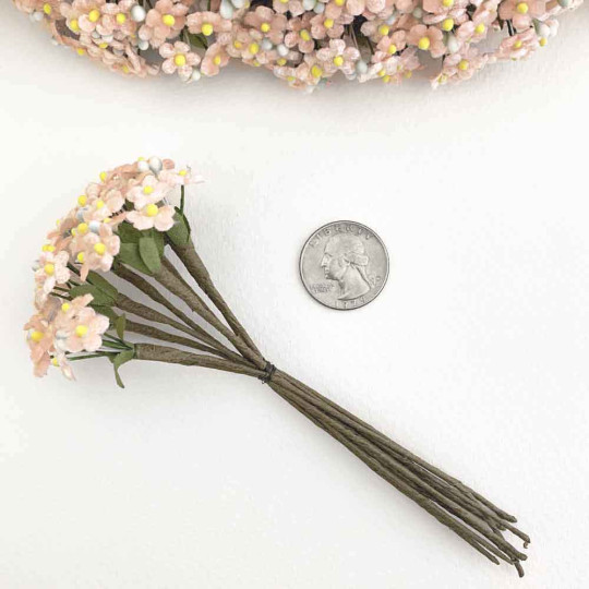 Bundle of Petite Velvet Forget me Nots ~ Czech Republic ~ LIGHT PINK