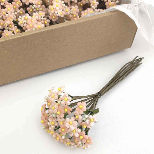 Bundle of Petite Velvet Forget me Nots ~ Czech Republic ~ LIGHT PINK