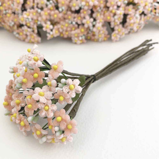 Bundle of Petite Velvet Forget me Nots ~ Czech Republic ~ LIGHT PINK