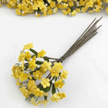 Bundle of Petite Velvet Forget me Nots ~ Czech Republic ~ YELLOW