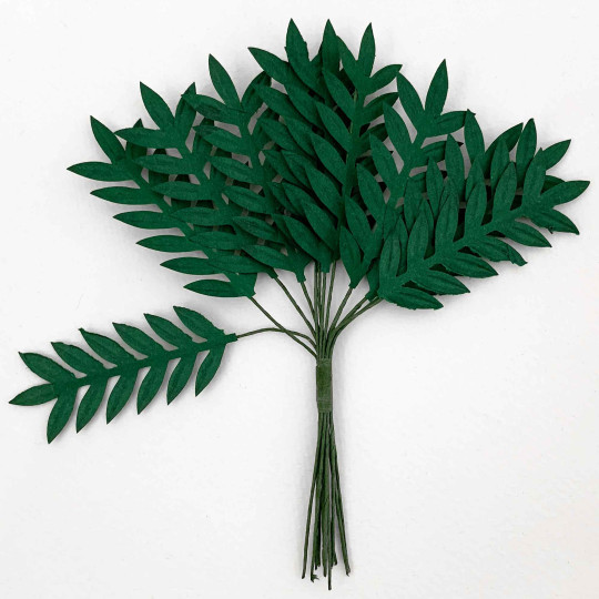 12 Green Fern Leaves ~ 2-1/4" Long