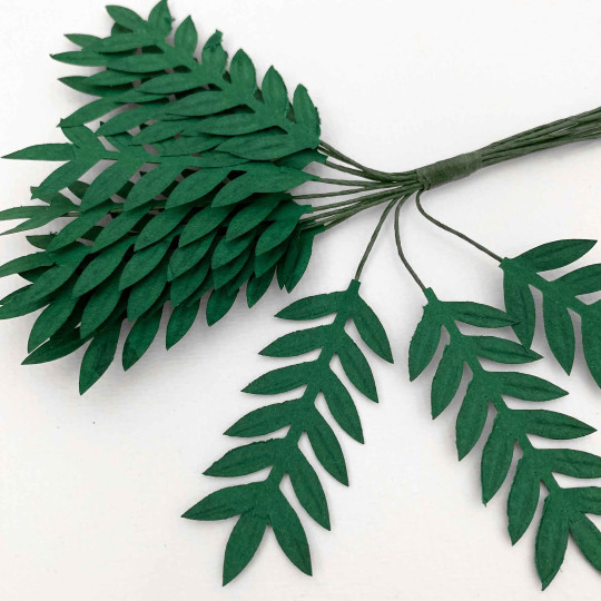 12 Green Fern Leaves ~ 2-1/4" Long