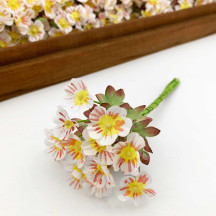 White Fabric Meadow Flowers ~ Bunch of 12 ~ Czech Republic