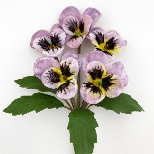 Spray of Small Velvet Pansies ~ Czech Republic ~ Light Purple