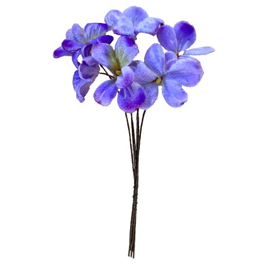 Bundle of 6 Velvet Violets ~ Czech Republic ~ Blue Ombre