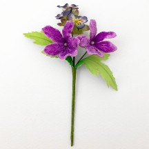 Spray Mixed Fabric Flowers in Purple ~ Czech Republic