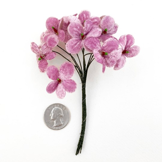Bouquet of 12 Light Purple Velvet Forget Me Nots ~ Czech Republic