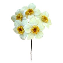 5 Velvet Fabric Narcissus ~ Czech Republic ~ Light Yellow + Yellow