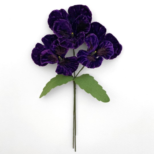 Spray of Large Dark Purple Velvet Pansies ~ Czech Republic