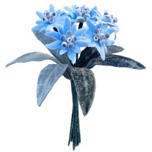 6 Velvet Fabric Edelweiss ~ Czech Republic ~ Light Blue