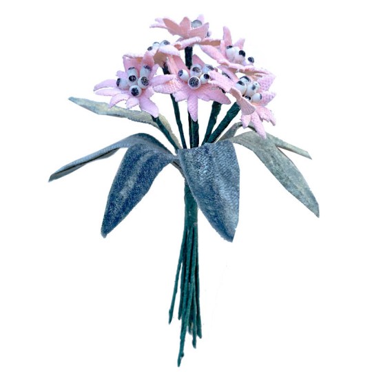 6 Velvet Fabric Edelweiss ~ Czech Republic ~ Light Pink
