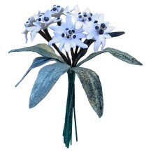 6 Velvet Fabric Edelweiss ~ Czech Republic ~ White