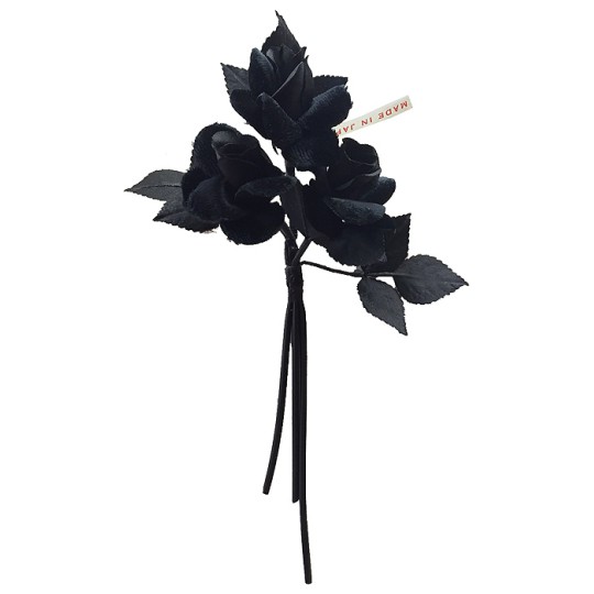 Cluster of Black Velvet & Fabric Roses ~ Vintage Japan