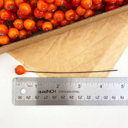 10 Tiny Orange and Red Lacquered Apples ~ 3/8" ~ Czech Republic