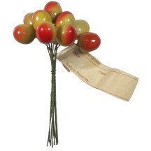 10 Vintage Half Ripe Lacquered Cherries ~ 5/8"