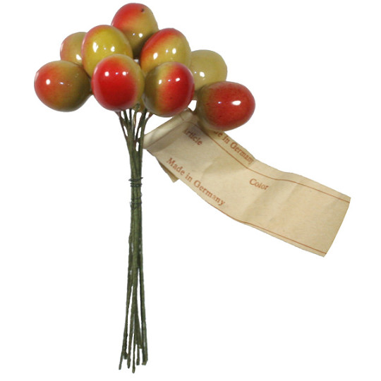 10 Vintage Half Ripe Lacquered Cherries ~ 5/8"