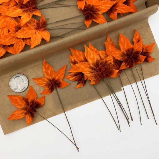 Set of 12 Sweet Gum Leaves ~ AUTUMN OMBRE